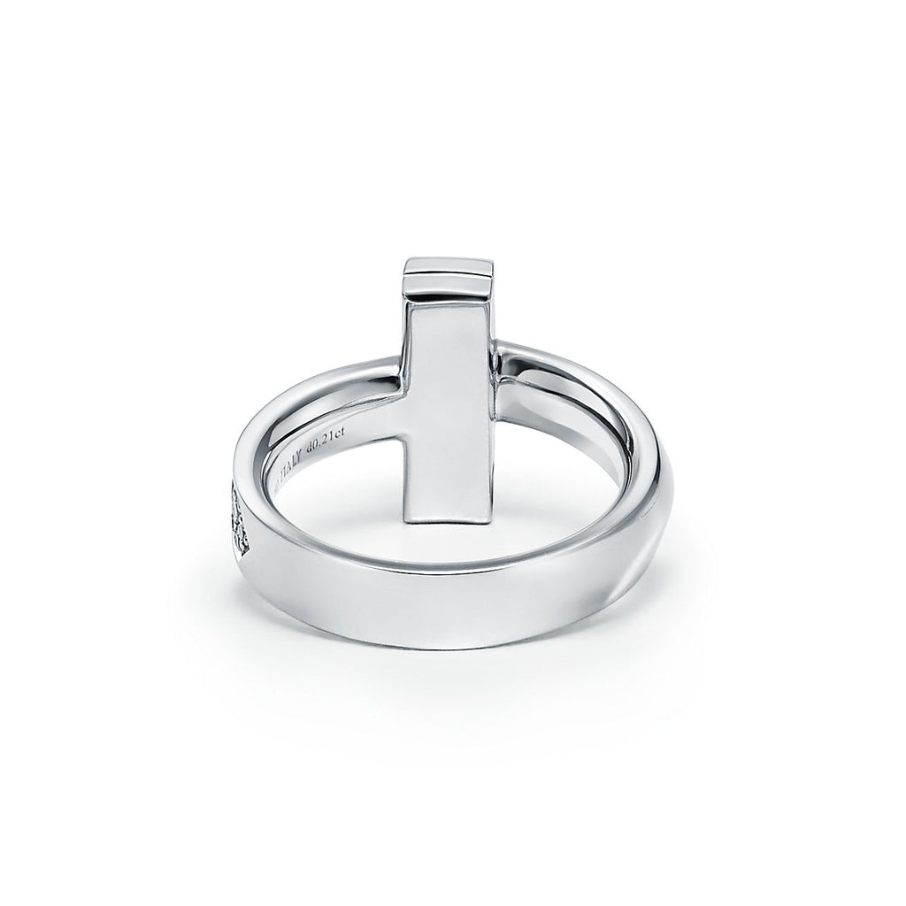 18K T Narrow Pave Ring