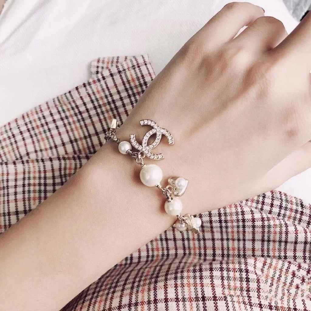 18K CC Pearls & Diamonds Bracelet