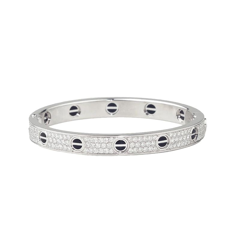 18K Love Diamond-Paved Ceramic Bracelet