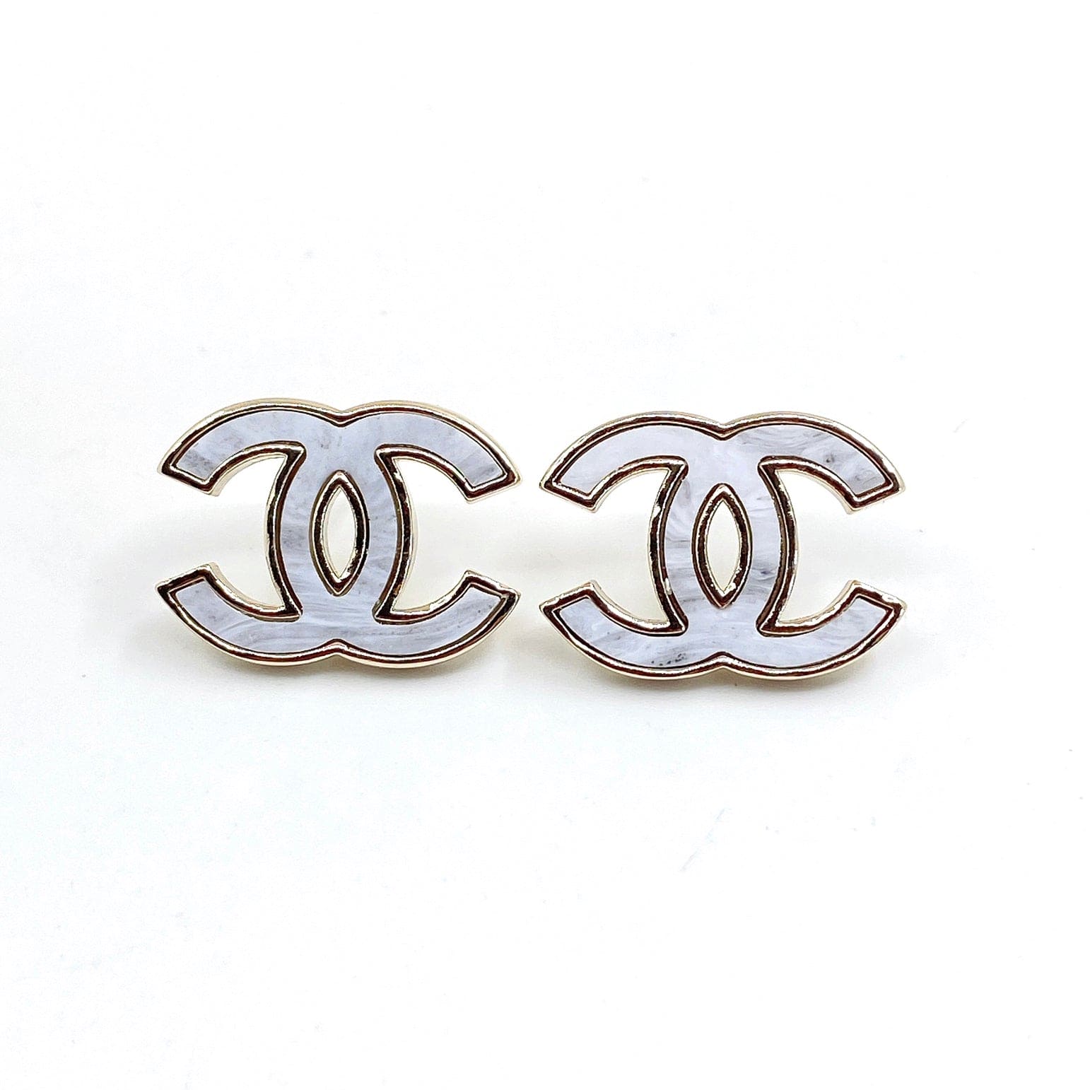 18K CC Marble Earrings