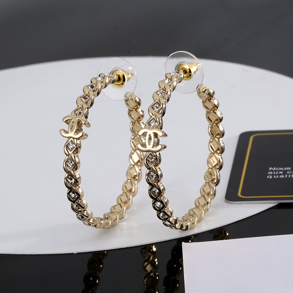 18K CC Crystal Earrings