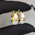 18K Coeur White Pearl Earrings