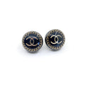 18K CC Circle Resin Earrings