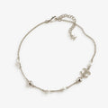 18K CC 25B Heart Crystal Pearl Necklace