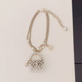 18K CC Bag Pendant Pearl Bracelet