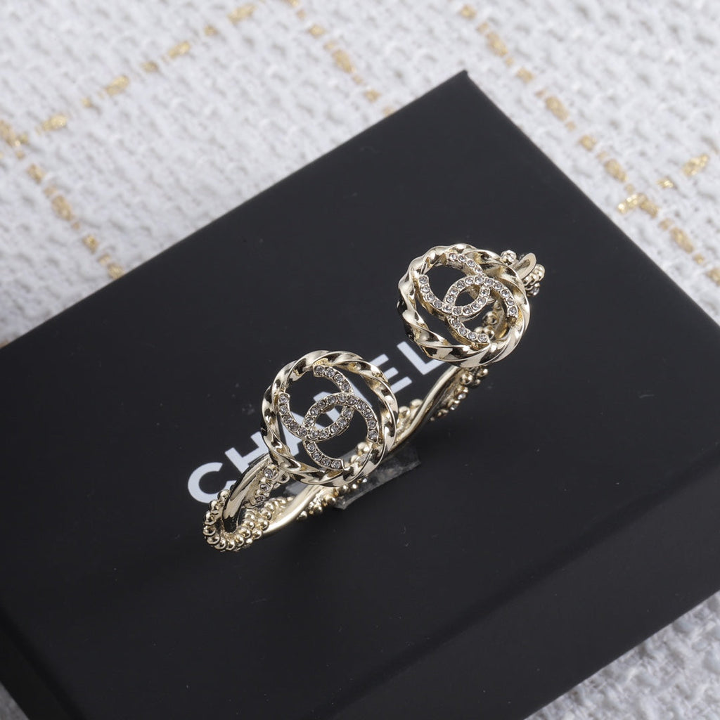18K Double CC Open Bracelet