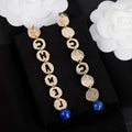 18K CC Script Pendant Earrings