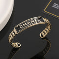 18K CC Strass Open Cuff Bracelet