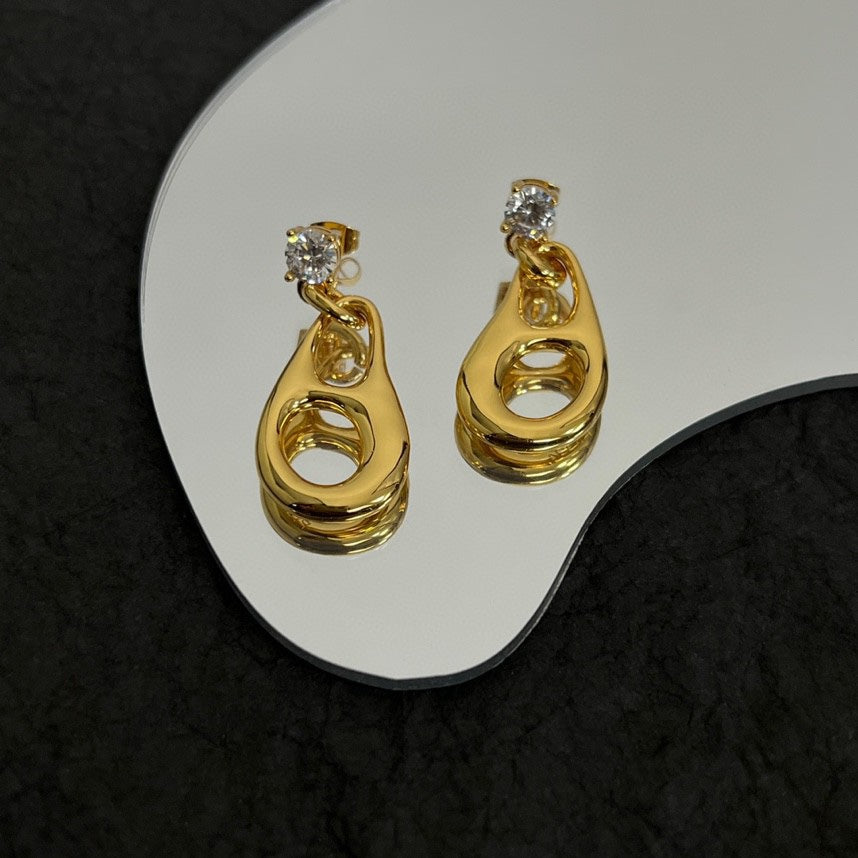 18K Pra Inverted Triangle Earrings