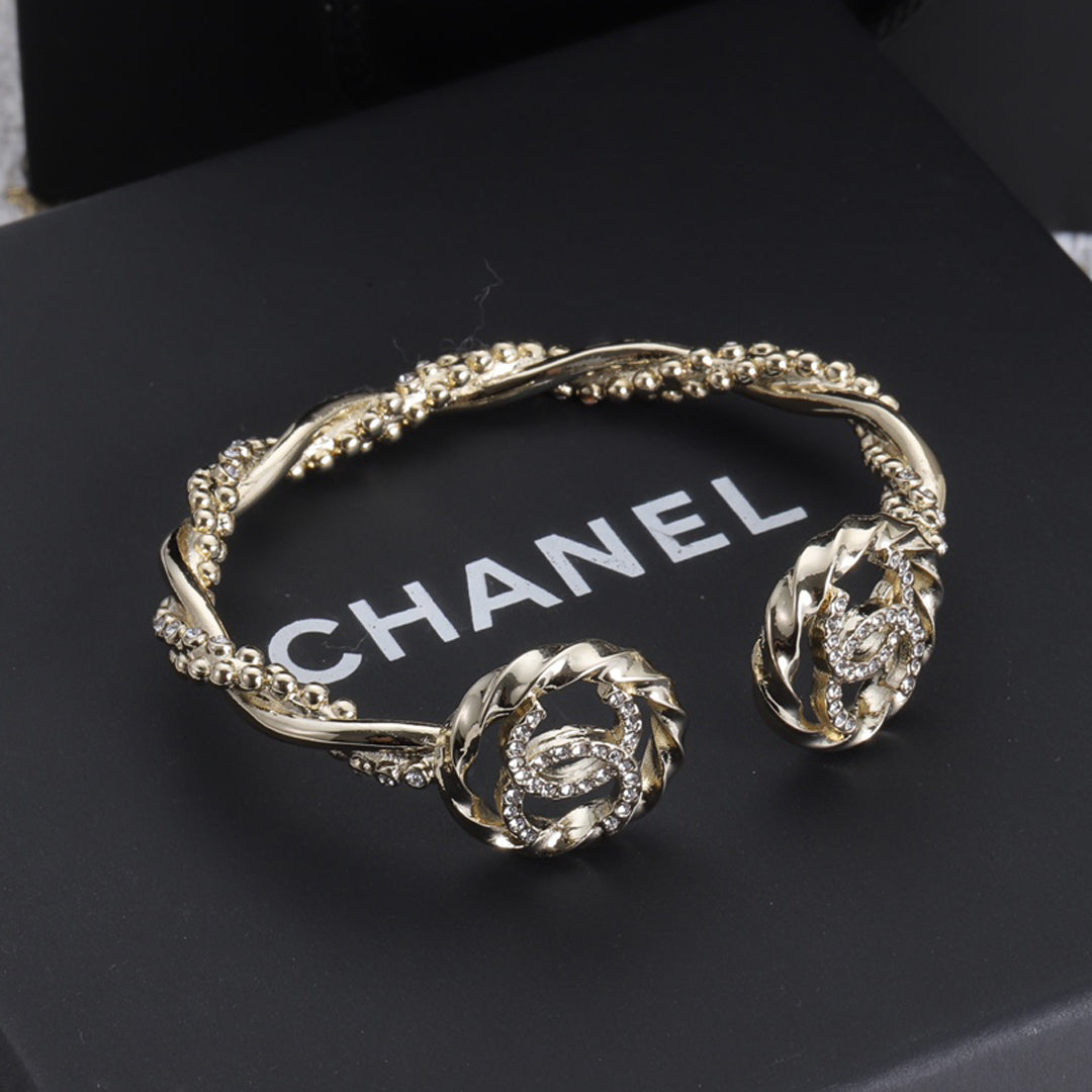 18K Double CC Open Bracelet
