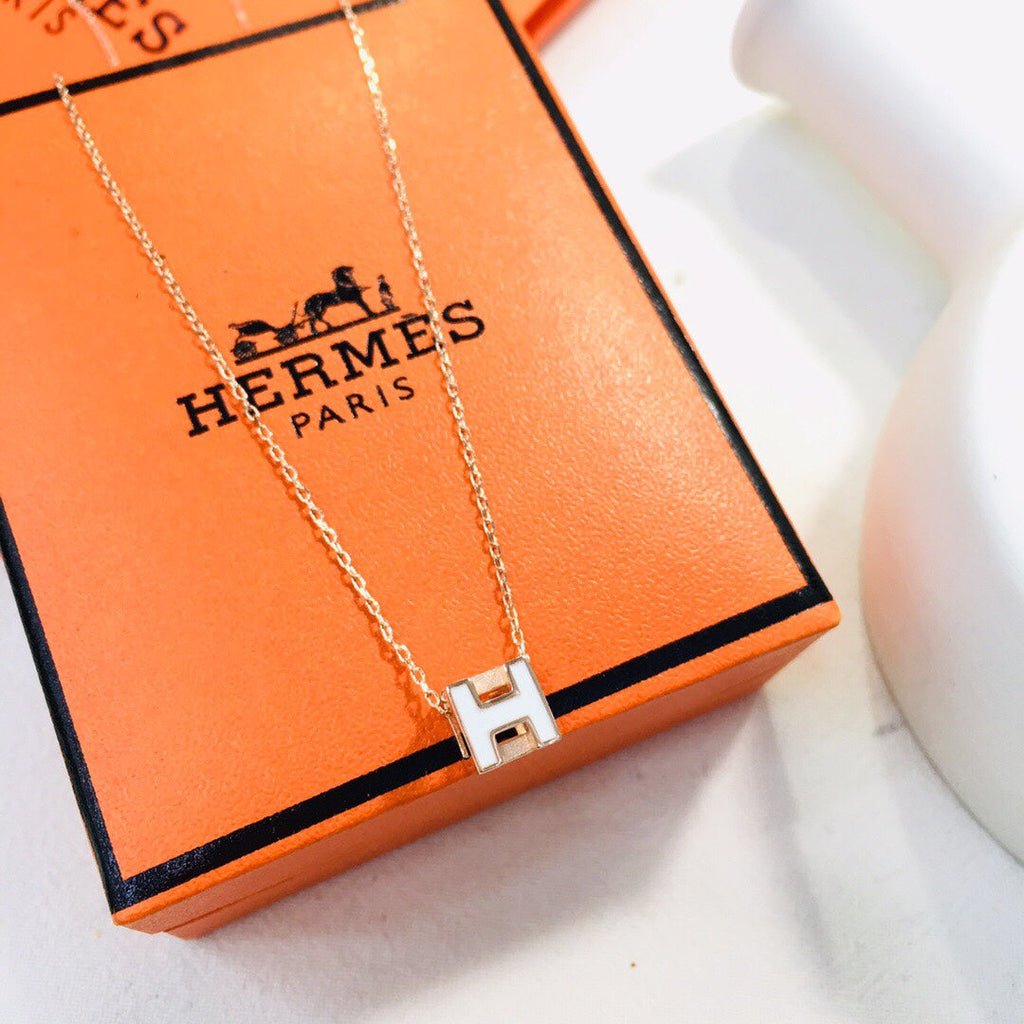 18K Cage D'H White H Necklace